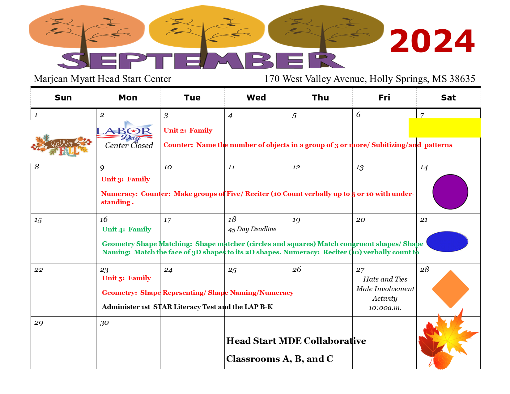 September Calendar MTM 24 MDE