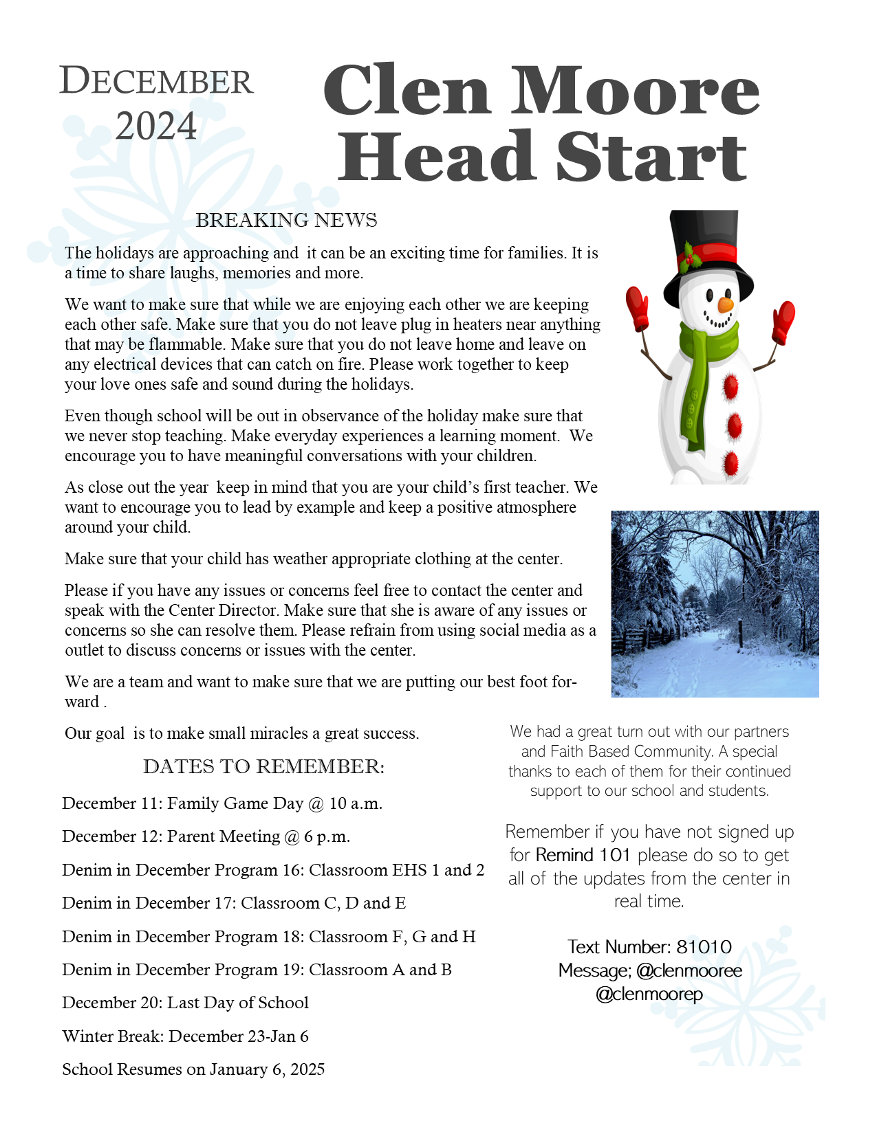 December 2024 Newsletter corrected