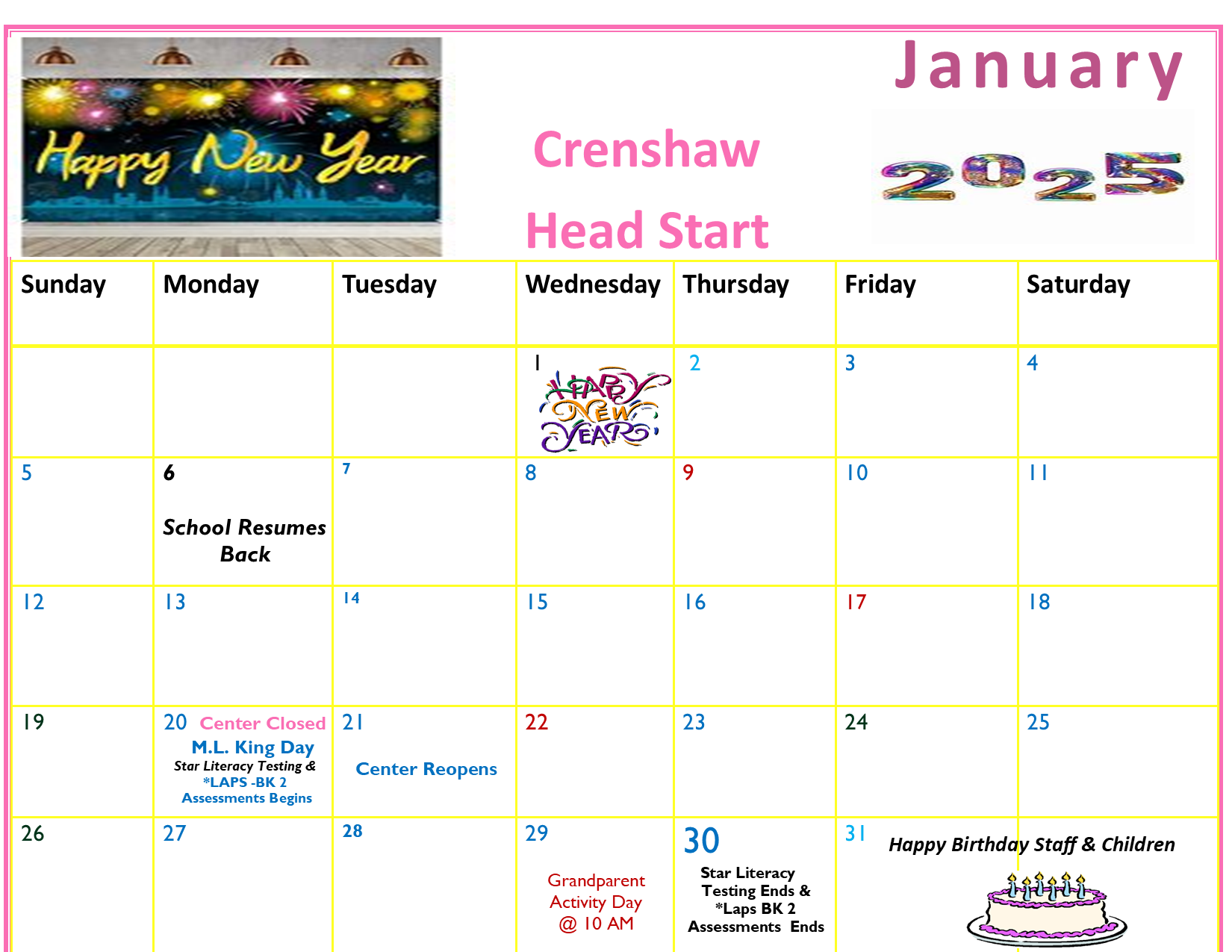 January 2025 Calendar