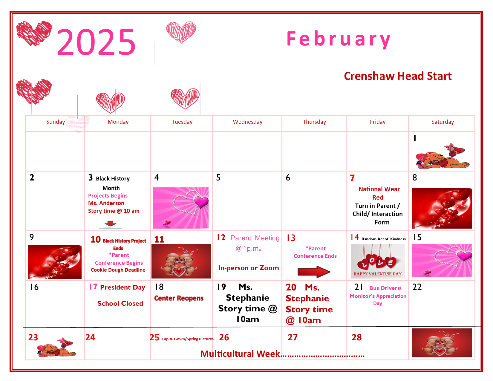 Crenshaw-February 2025 Calendar