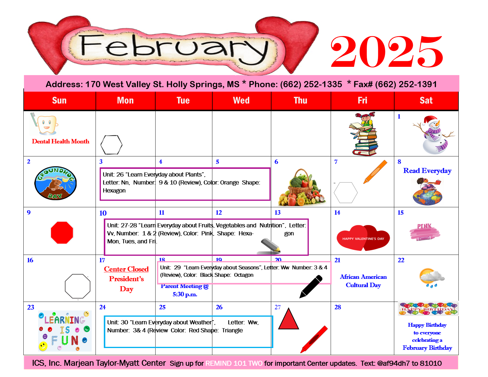 MTM-February 25 Calendar of Events