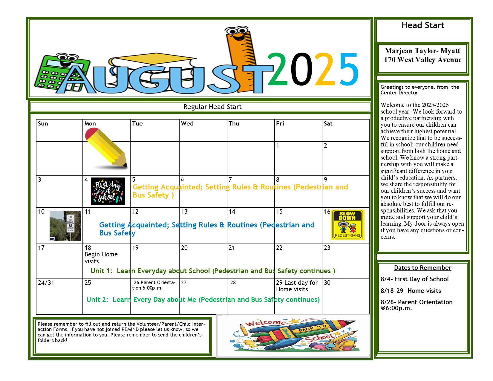 New Calendar and Newsletter 2025 August